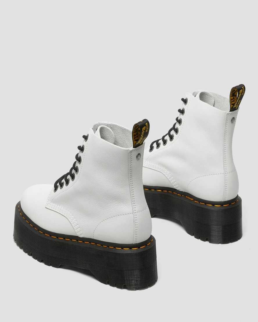 Dr Martens 1460 Pascal Max Leder Schnürstiefel Damen Weiß | BQR-765439