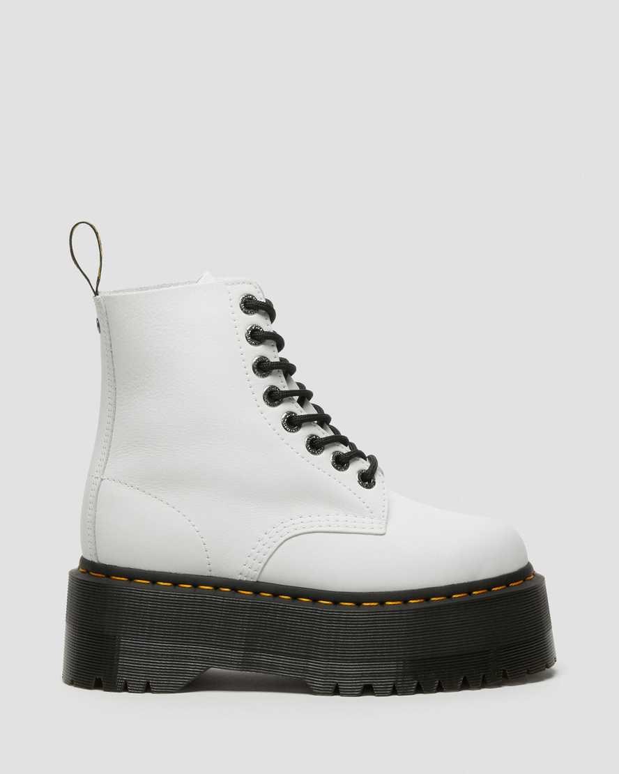 Dr Martens 1460 Pascal Max Leder Schnürstiefel Damen Weiß | BQR-765439