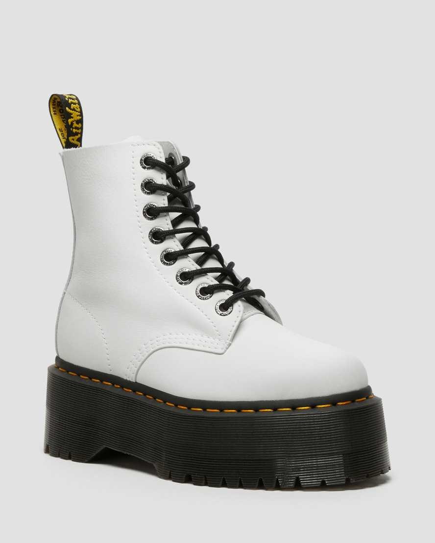 Dr Martens 1460 Pascal Max Leder Schnürstiefel Damen Weiß | BQR-765439