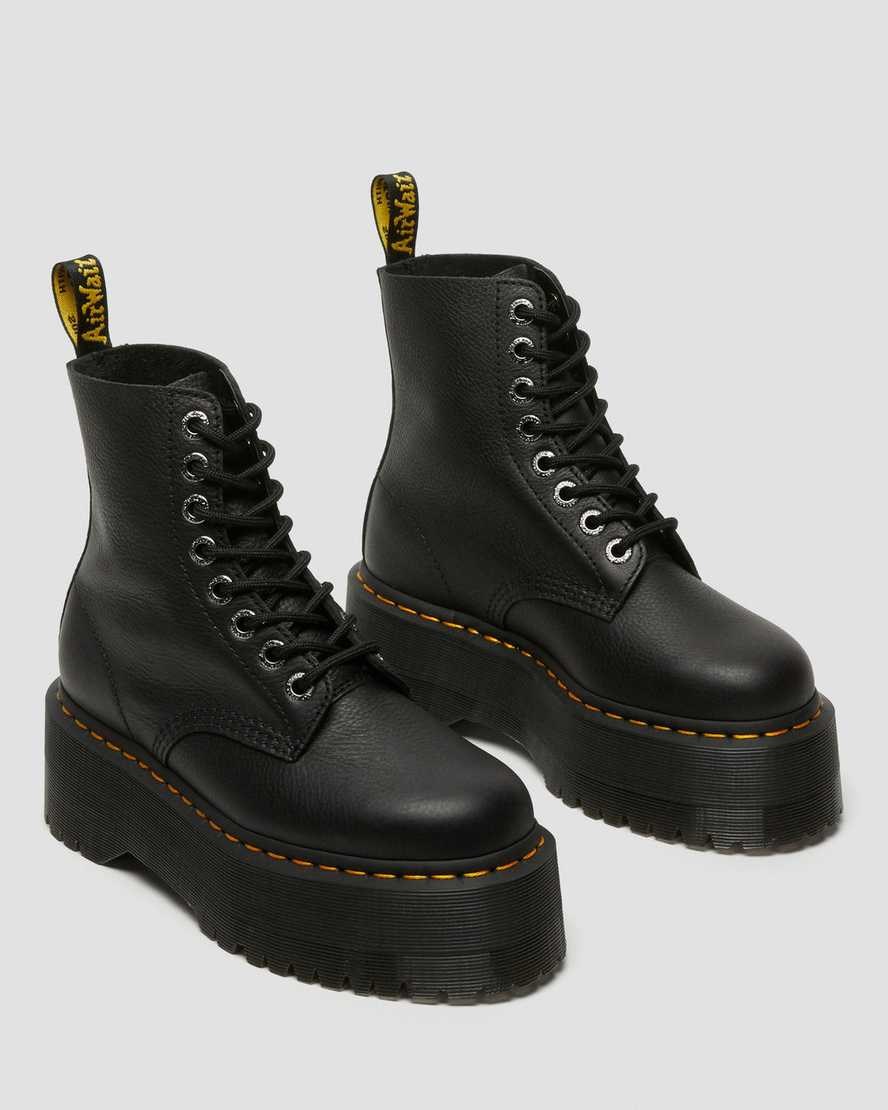 Dr Martens 1460 Pascal Max Leder Schnürstiefel Damen Schwarz | KLS-924068