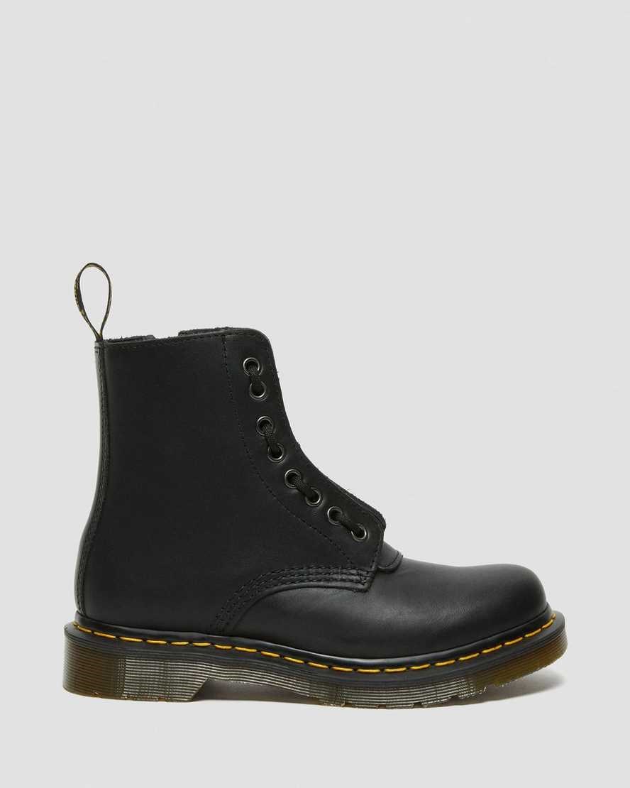 Dr Martens 1460 Pascal Nappa Reißverschluss Stiefeletten Damen Schwarz | OED-753401