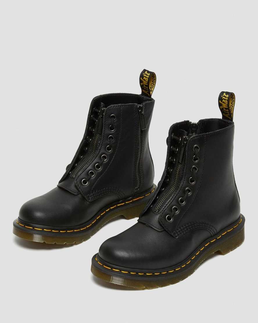 Dr Martens 1460 Pascal Nappa Reißverschluss Stiefeletten Damen Schwarz | OED-753401