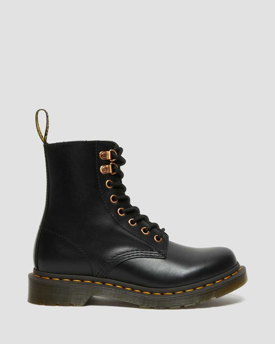 Dr Martens 1460 Pascal Rose Gold Hardware Leder Zip Up Stiefel Damen Schwarz | ZVI-072593