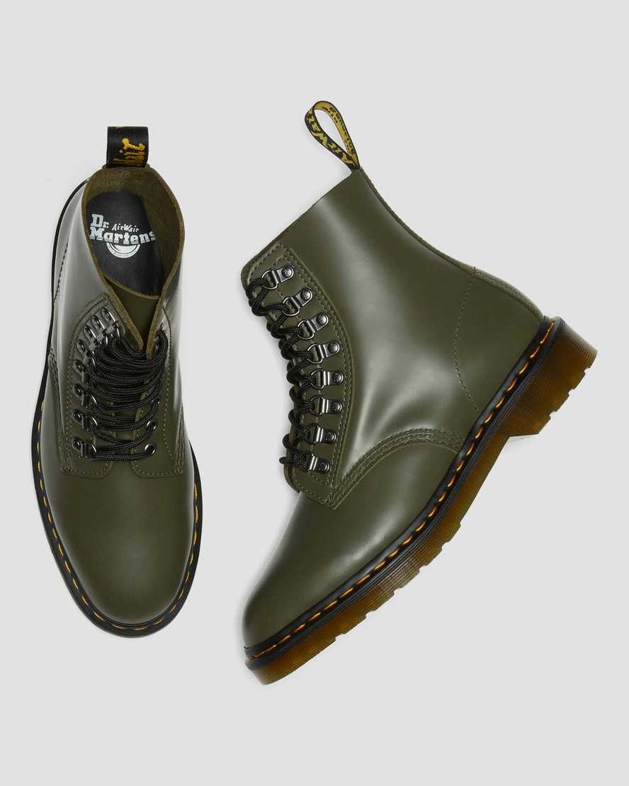 Dr Martens 1460 Pascal Verso Smooth Leder Stiefeletten Damen Grün | GVN-063924