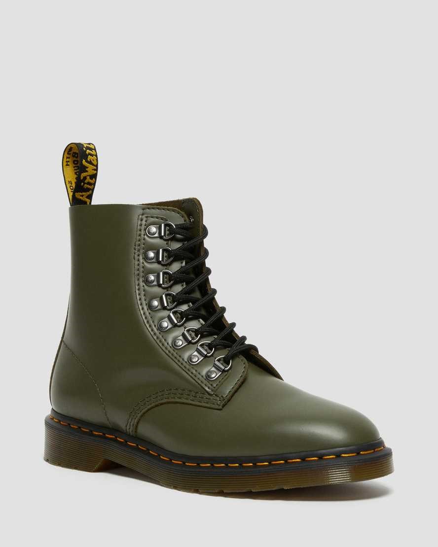 Dr Martens 1460 Pascal Verso Smooth Leder Stiefeletten Damen Grün | GVN-063924