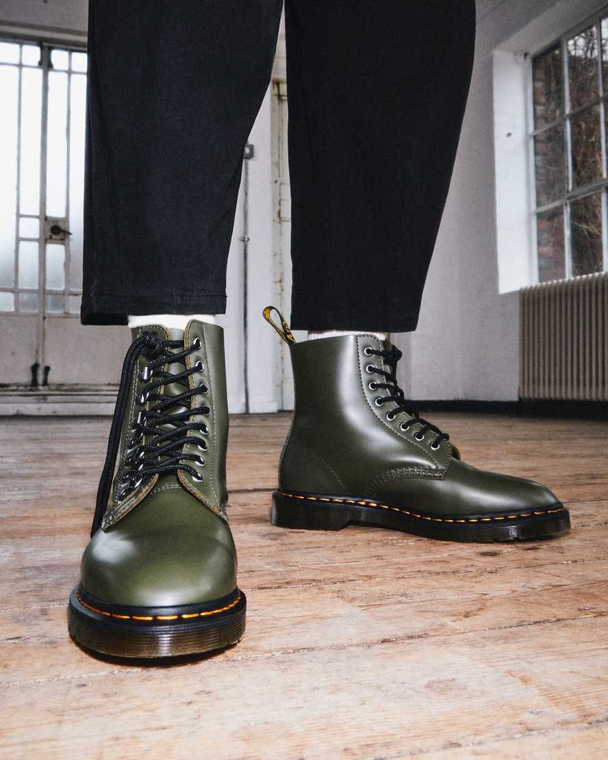 Dr Martens 1460 Pascal Verso Smooth Leder Stiefeletten Herren Grün | IUO-376295