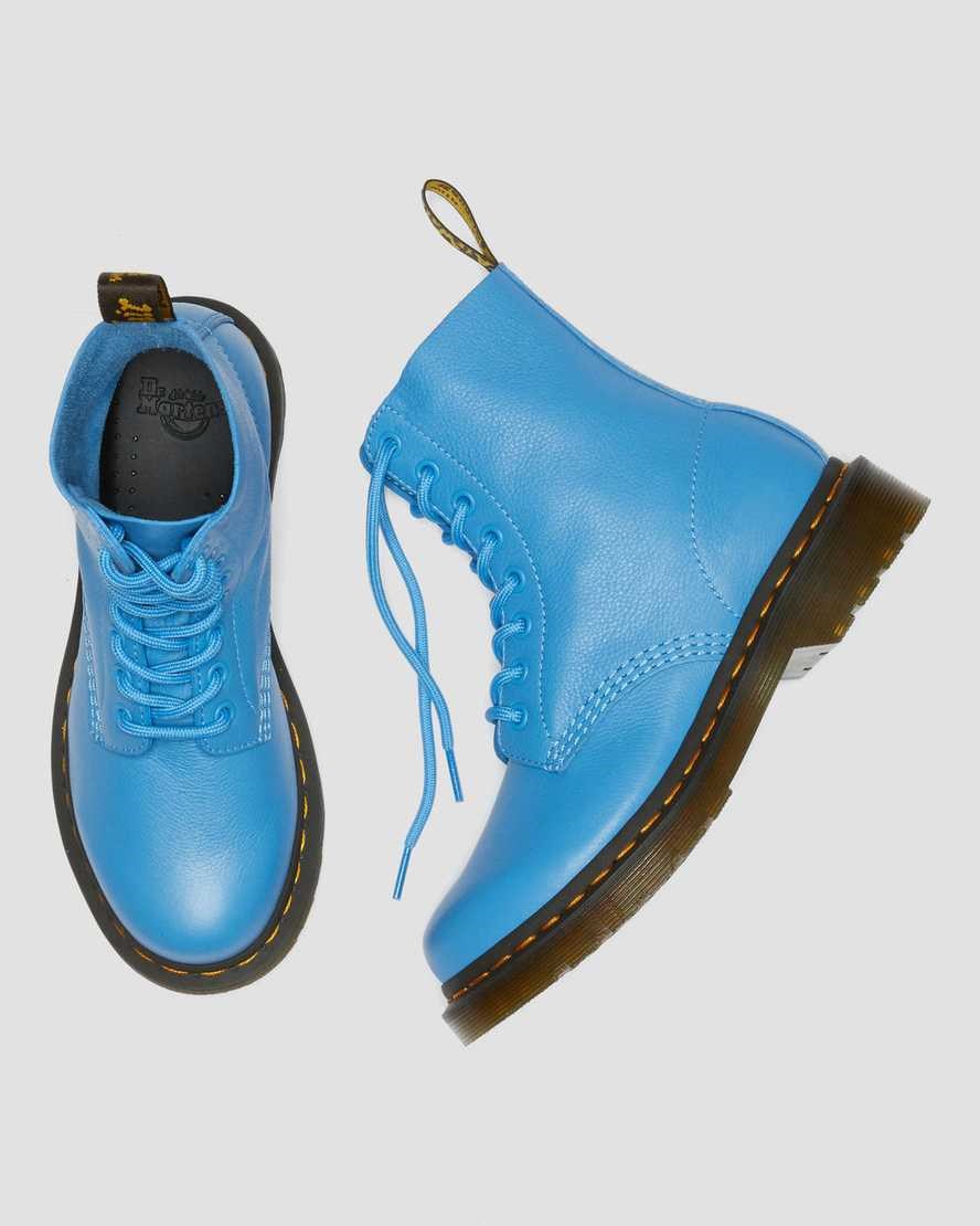 Dr Martens 1460 Pascal Virginia Leder Schnürstiefel Damen Blau | CWS-451029