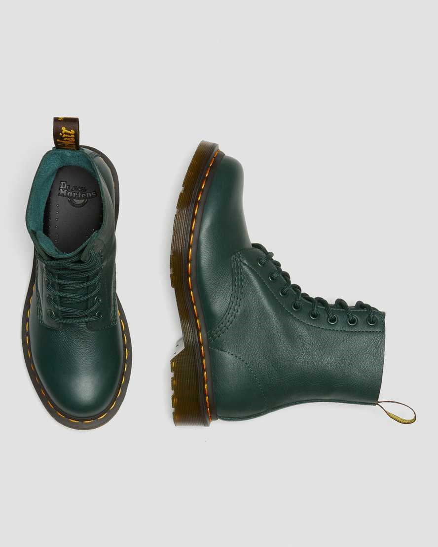 Dr Martens 1460 Pascal Virginia Leder Schnürstiefel Damen Grün | HTM-798064