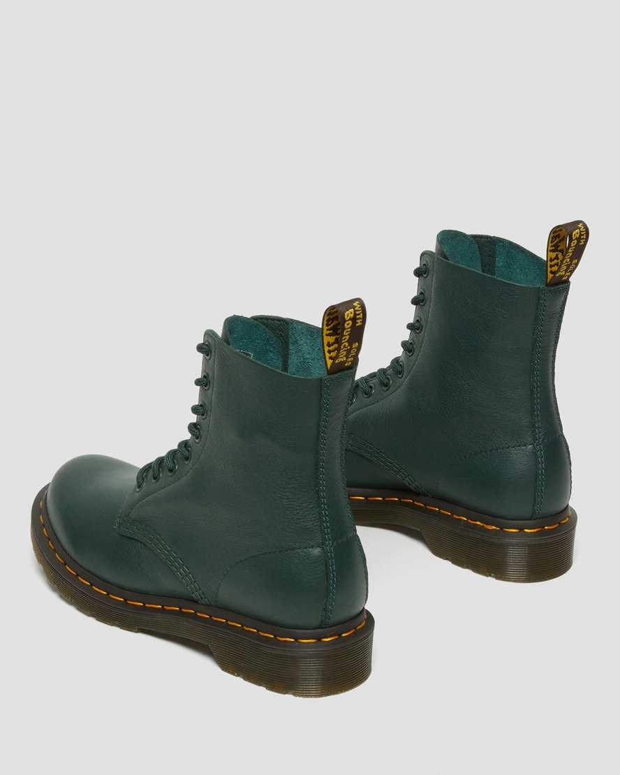 Dr Martens 1460 Pascal Virginia Leder Schnürstiefel Damen Grün | HTM-798064