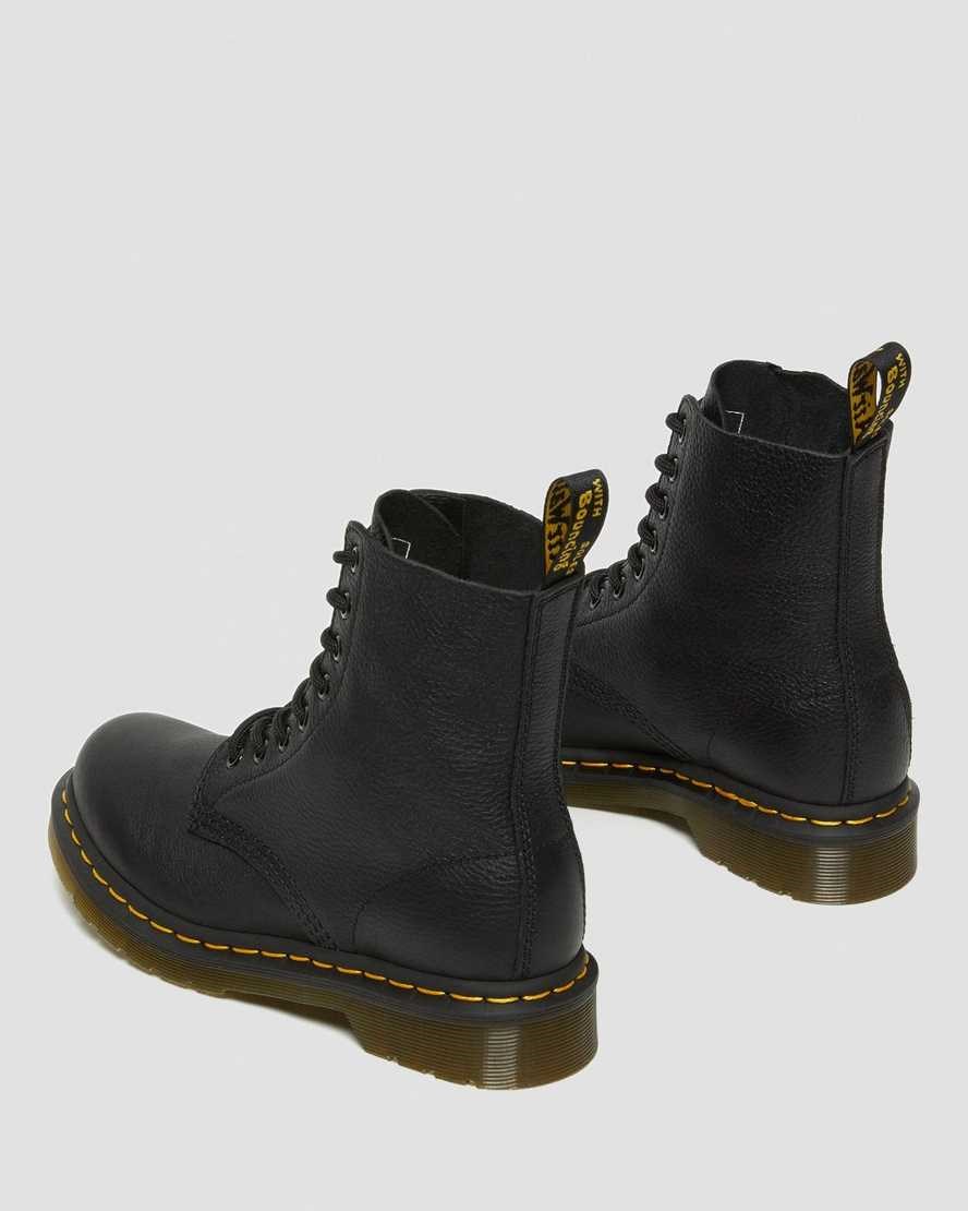 Dr Martens 1460 Pascal Virginia Leder Schnürstiefel Damen Schwarz | RGV-149657