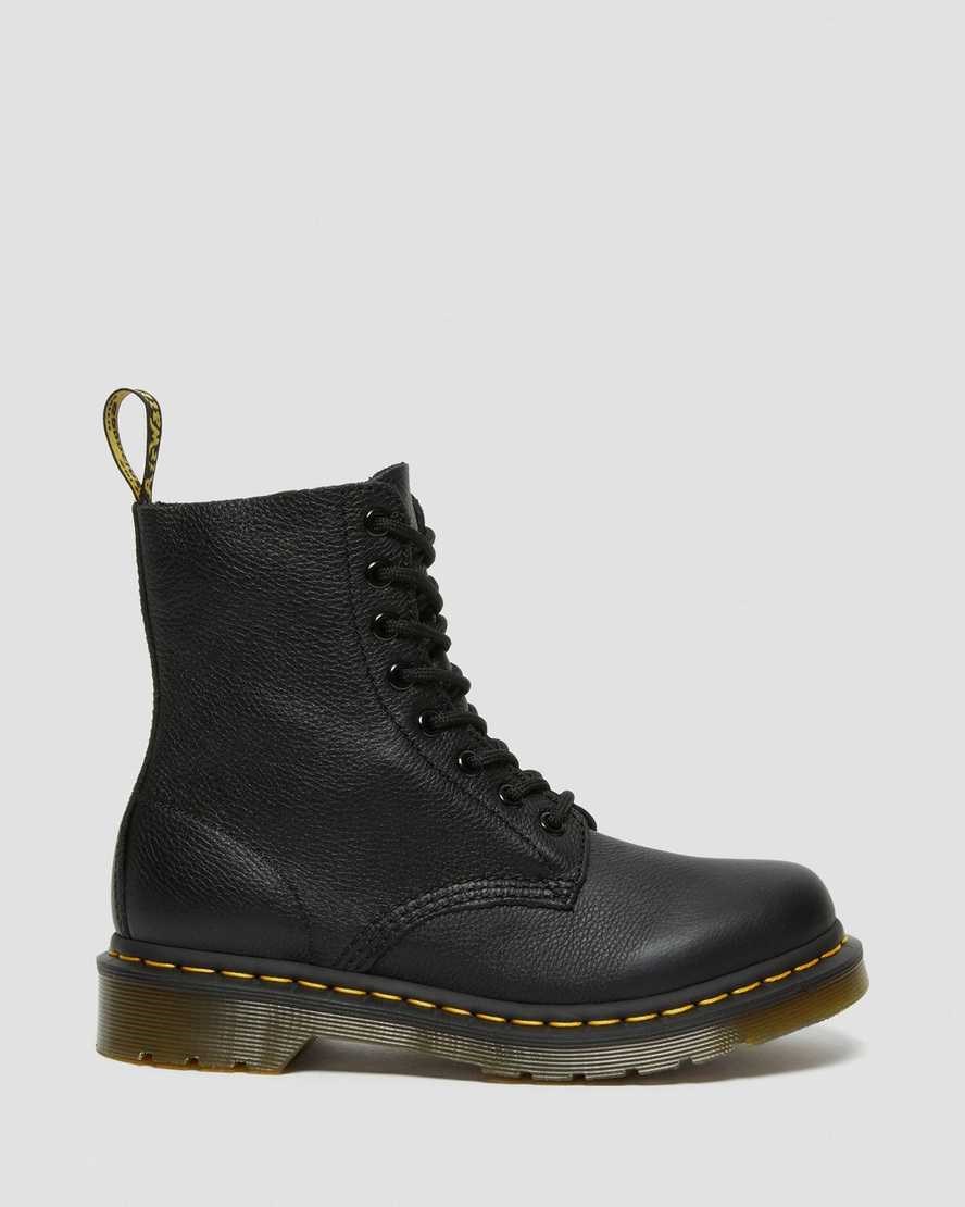 Dr Martens 1460 Pascal Virginia Leder Schnürstiefel Damen Schwarz | RGV-149657