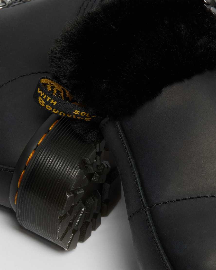 Dr Martens 1460 Serena Collar Faux Fur Gefütterte Stiefeletten Damen Schwarz | ZJH-748263