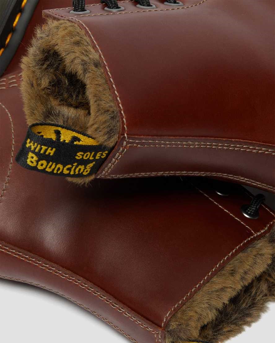 Dr Martens 1460 Serena Faux Fur Gefütterte Schnürstiefel Damen Braun | JXO-167845