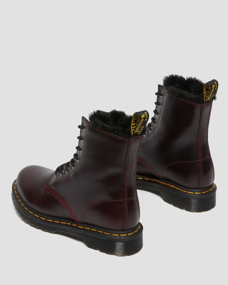 Dr Martens 1460 Serena Faux Fur Gefütterte Stiefeletten Damen Oxblood | MHS-592638