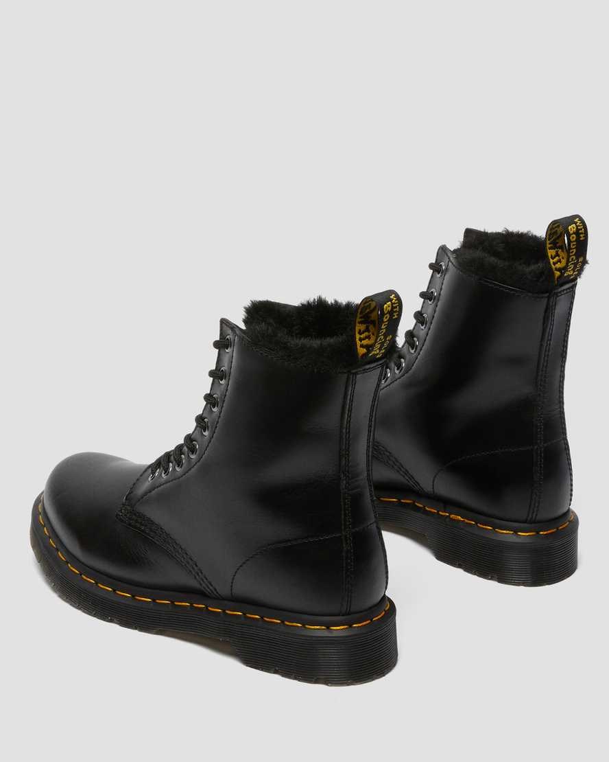 Dr Martens 1460 Serena Faux Fur Gefütterte Schnürstiefel Damen Dunkelgrau | XRB-052394