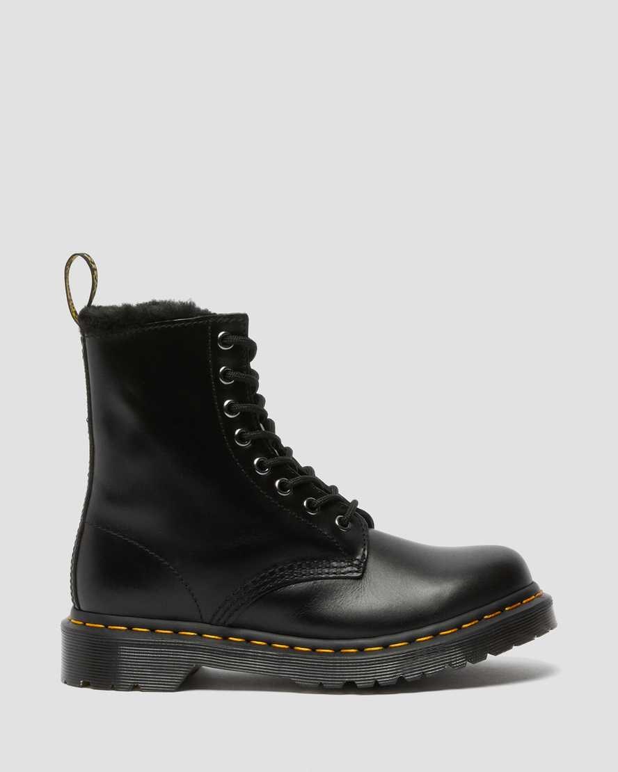 Dr Martens 1460 Serena Faux Fur Gefütterte Schnürstiefel Damen Dunkelgrau | XRB-052394