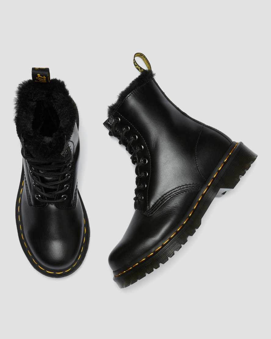 Dr Martens 1460 Serena Faux Fur Gefütterte Schnürstiefel Damen Dunkelgrau | XRB-052394