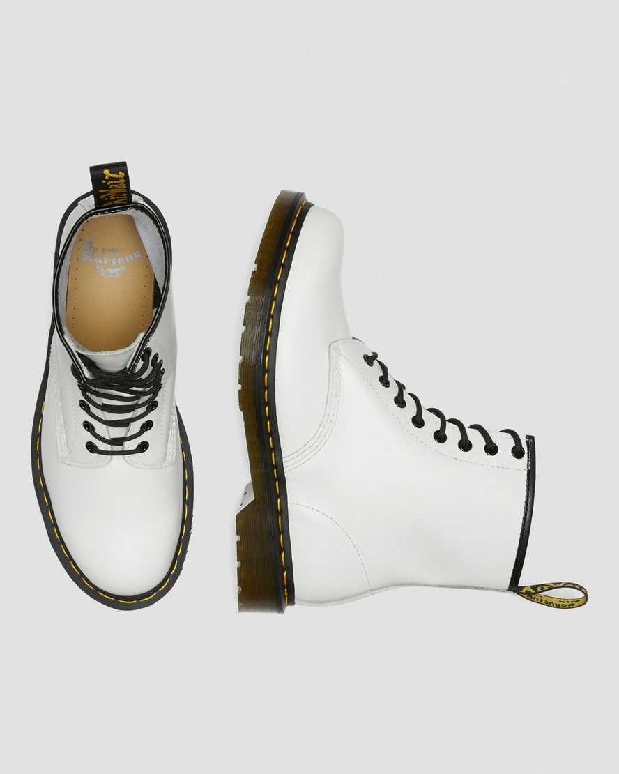 Dr Martens 1460 Smooth Leder Schnürstiefel Damen Weiß | ADK-519837