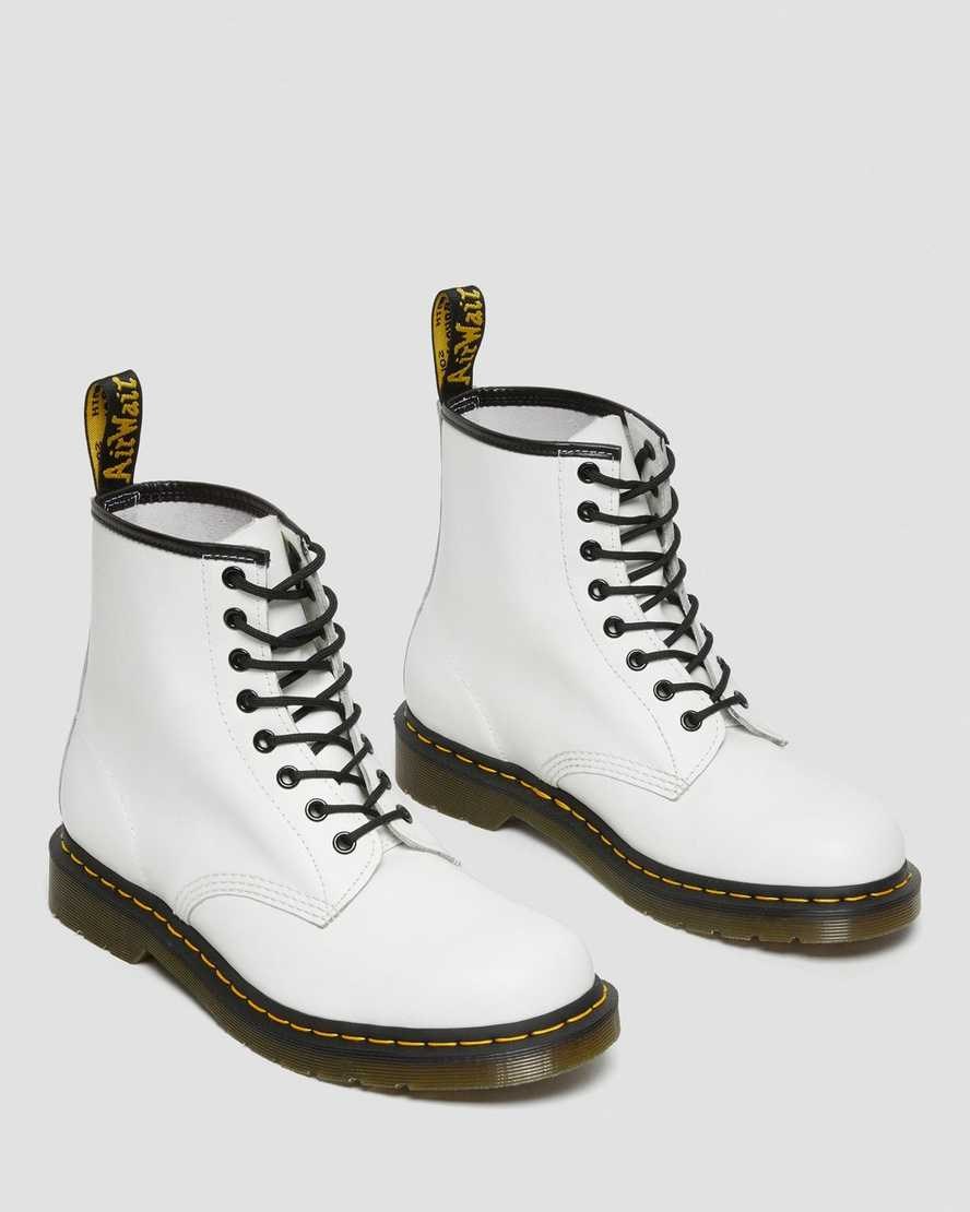 Dr Martens 1460 Smooth Leder Schnürstiefel Damen Weiß | ADK-519837