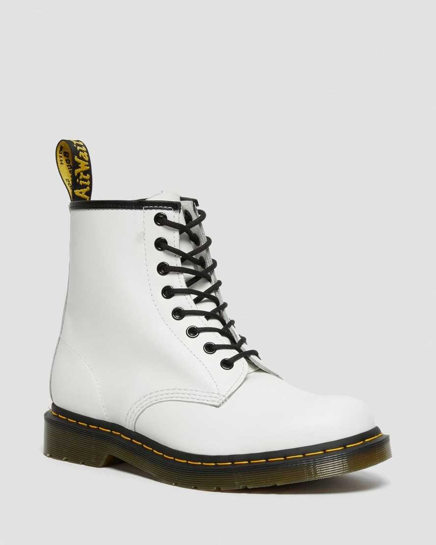 Dr Martens 1460 Smooth Leder Schnürstiefel Damen Weiß | ADK-519837