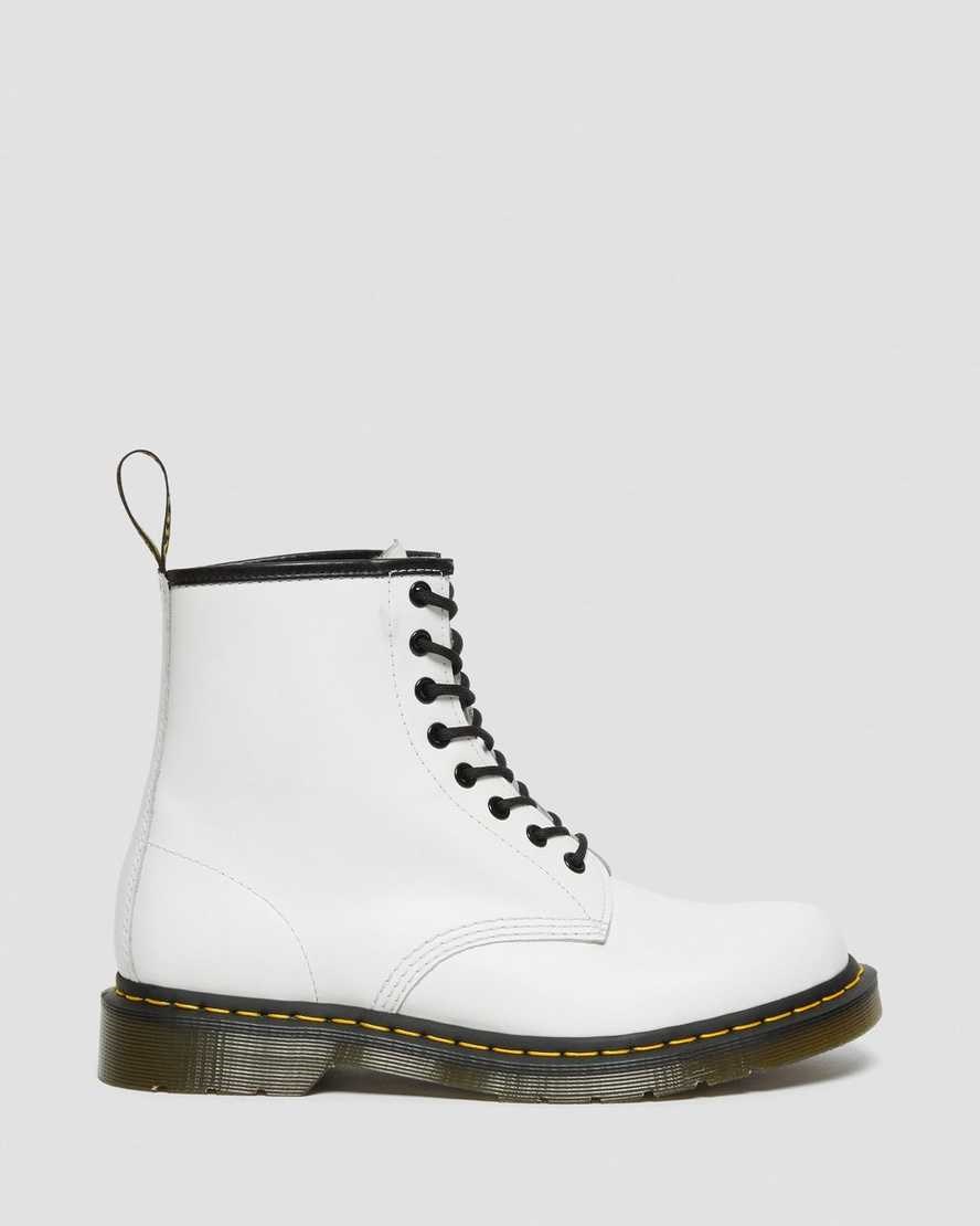 Dr Martens 1460 Smooth Leder Schnürstiefel Damen Weiß | ADK-519837