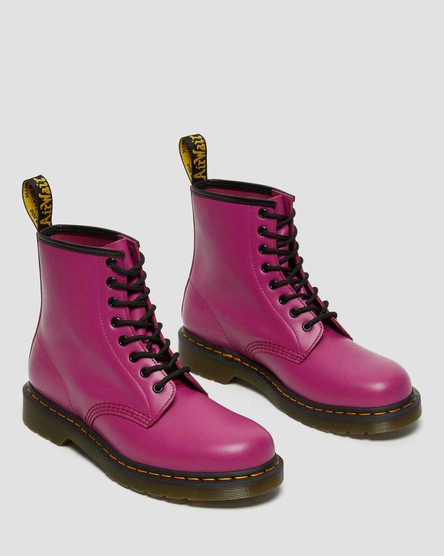 Dr Martens 1460 Smooth Leder Schnürstiefel Damen Rosa | IAG-527613