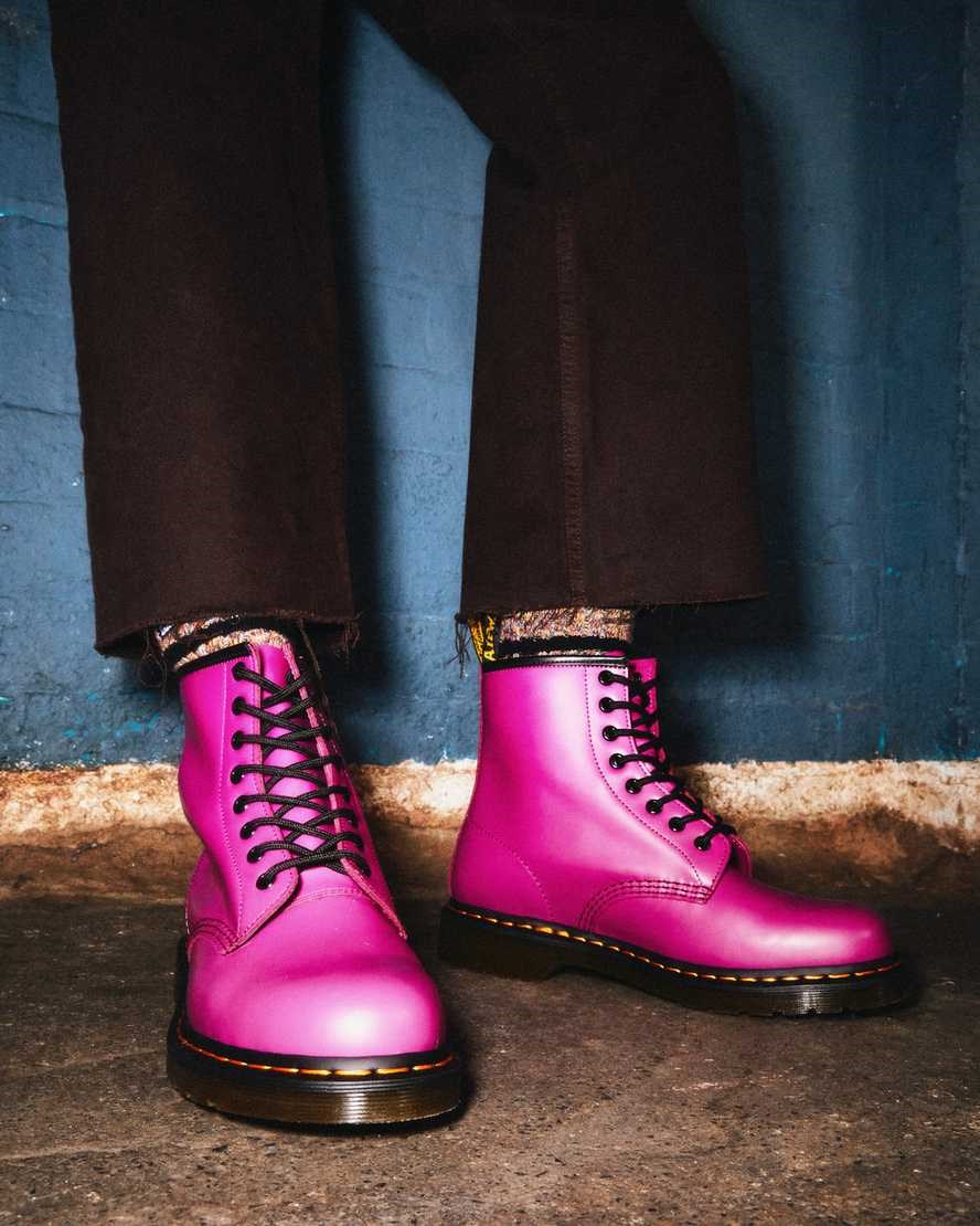 Dr Martens 1460 Smooth Leder Schnürstiefel Damen Rosa | IAG-527613