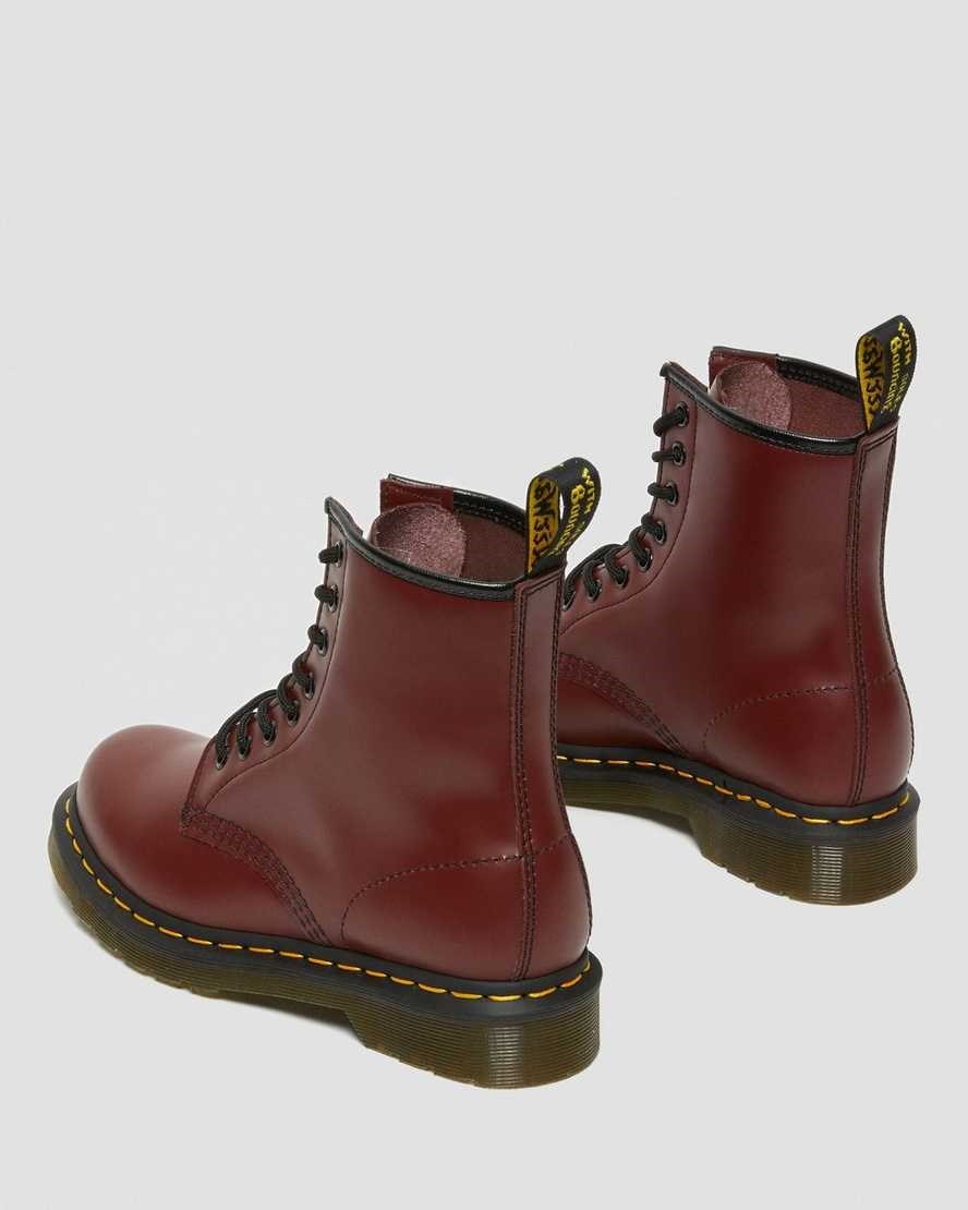 Dr Martens 1460 Smooth Leder Schnürstiefel Damen Rot | NBK-374012