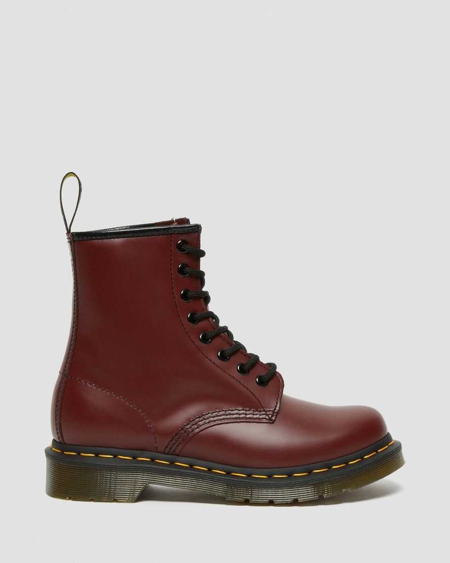 Dr Martens 1460 Smooth Leder Schnürstiefel Damen Rot | NBK-374012