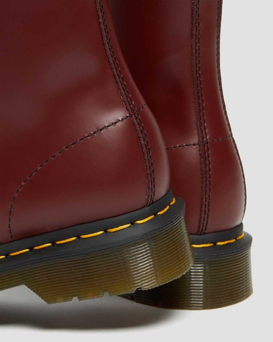 Dr Martens 1460 Smooth Leder Schnürstiefel Damen Rot | NBK-374012