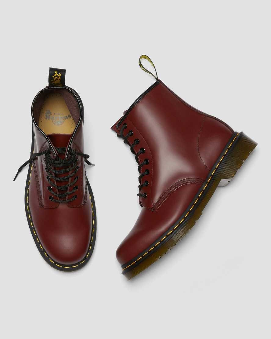 Dr Martens 1460 Smooth Leder Schnürstiefel Damen Rot | PFE-608273