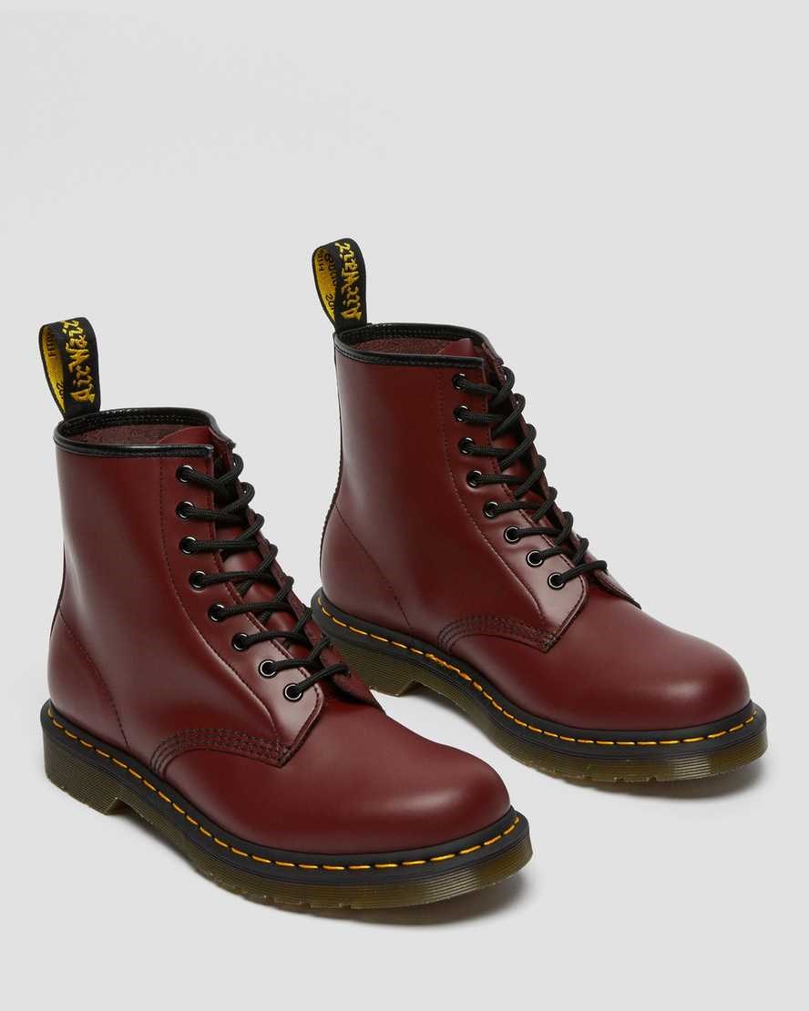 Dr Martens 1460 Smooth Leder Schnürstiefel Damen Rot | PFE-608273