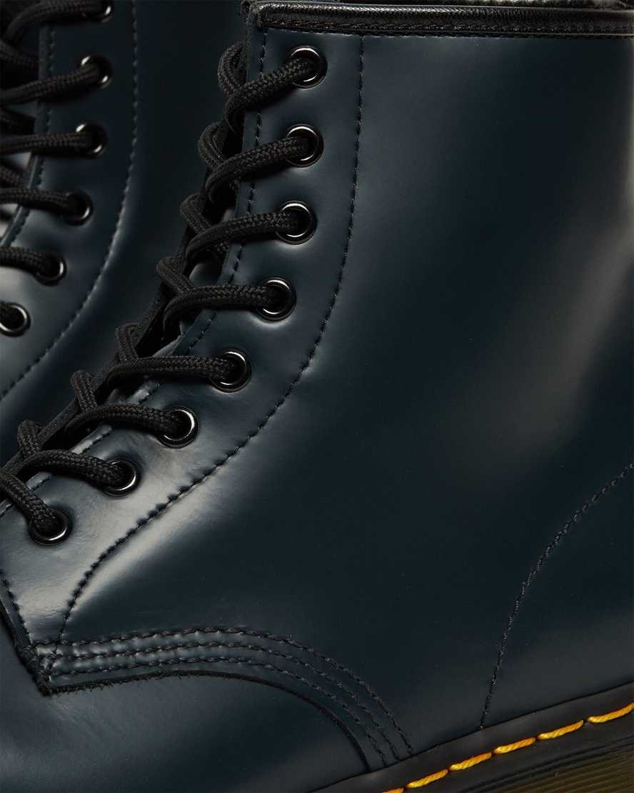 Dr Martens 1460 Smooth Leder Schnürstiefel Damen Navy | UXO-162490