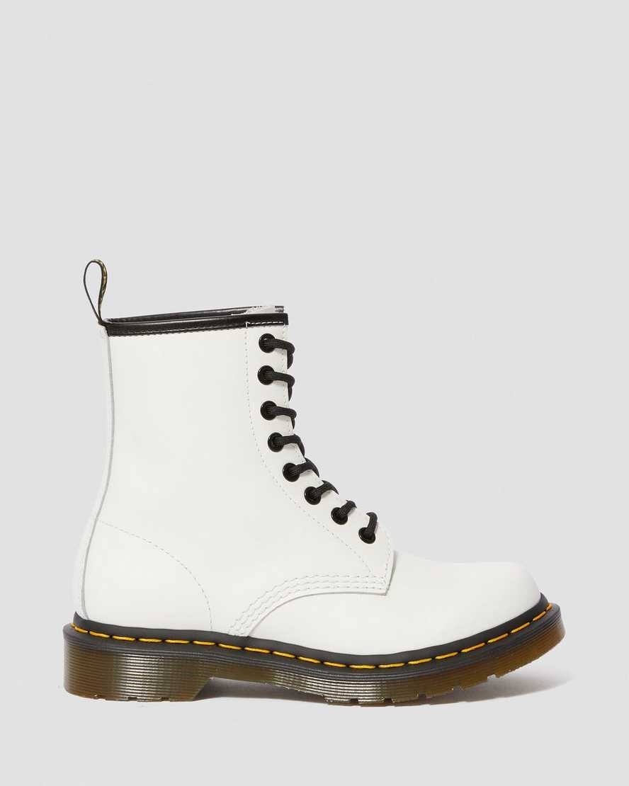 Dr Martens 1460 Smooth Leder Stiefeletten Damen Weiß | WLU-927648