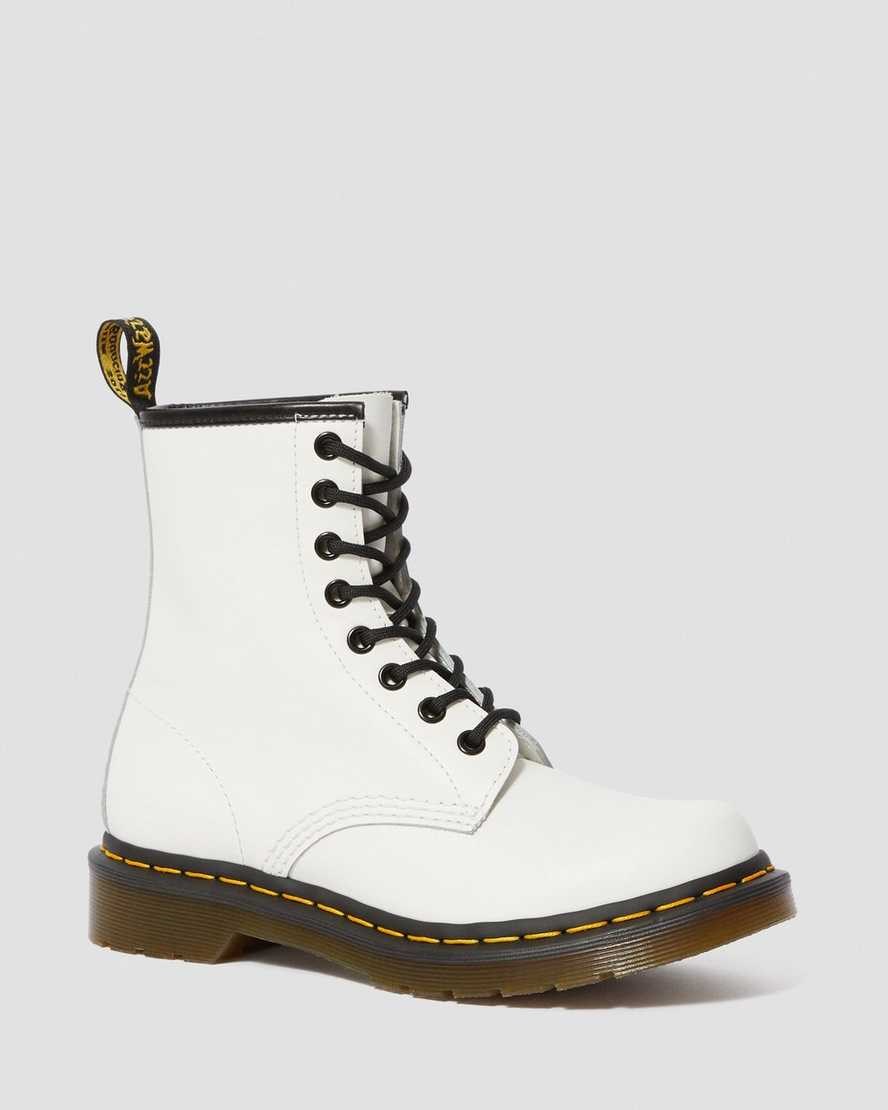 Dr Martens 1460 Smooth Leder Stiefeletten Damen Weiß | WLU-927648