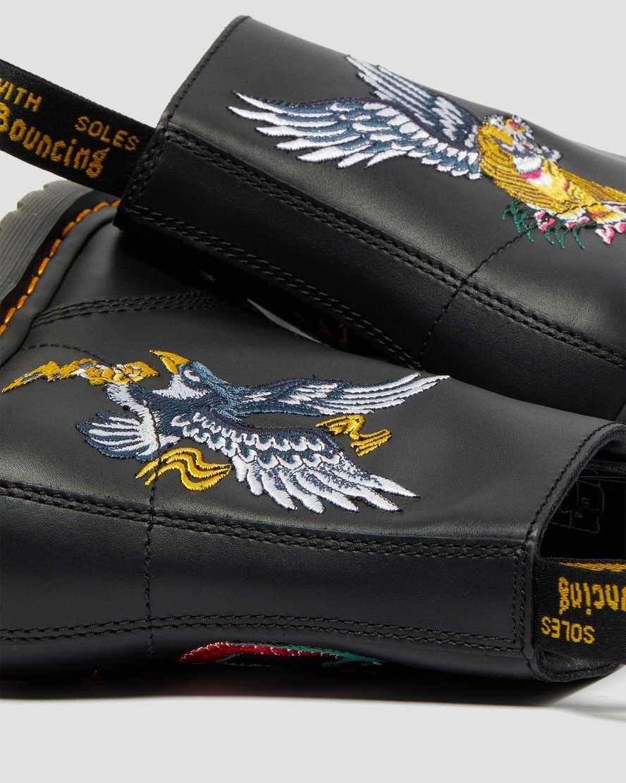 Dr Martens 1460 Souvenir Embroidered Leder Schnürstiefel Damen Schwarz | BSR-210379