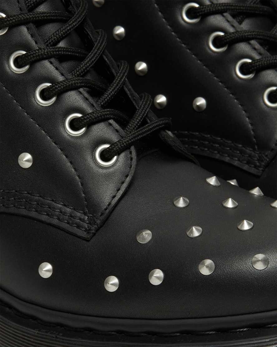 Dr Martens 1460 Stud Wanama Leder Schnürstiefel Herren Schwarz | TQS-180296