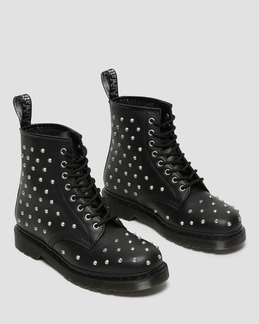 Dr Martens 1460 Stud Wanama Leder Schnürstiefel Herren Schwarz | TQS-180296