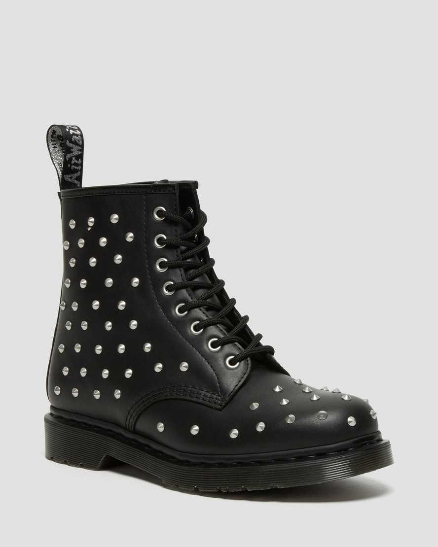 Dr Martens 1460 Stud Wanama Leder Schnürstiefel Herren Schwarz | TQS-180296