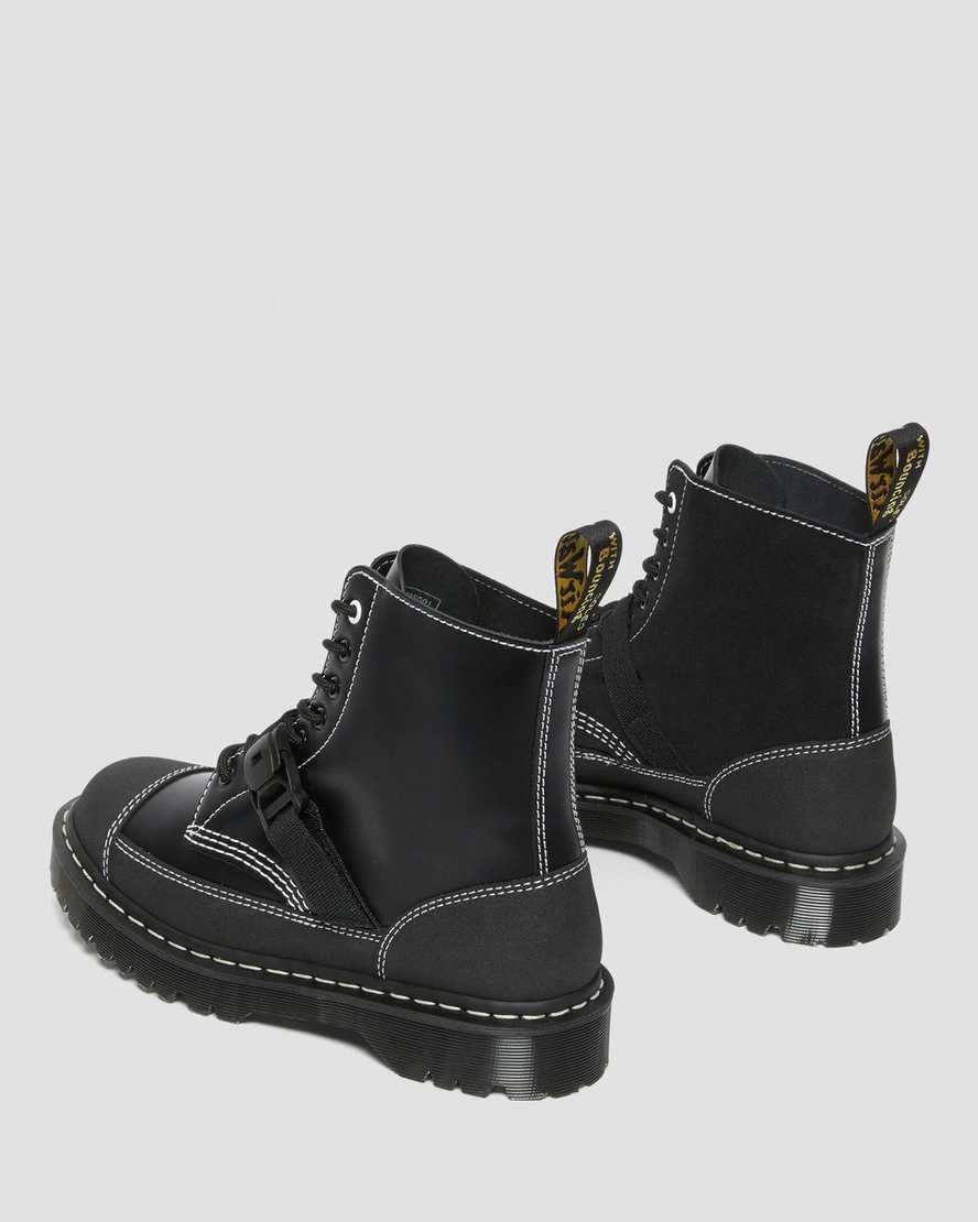 Dr Martens 1460 Tech Made in England Leder Schnürstiefel Damen Schwarz | KLT-342510