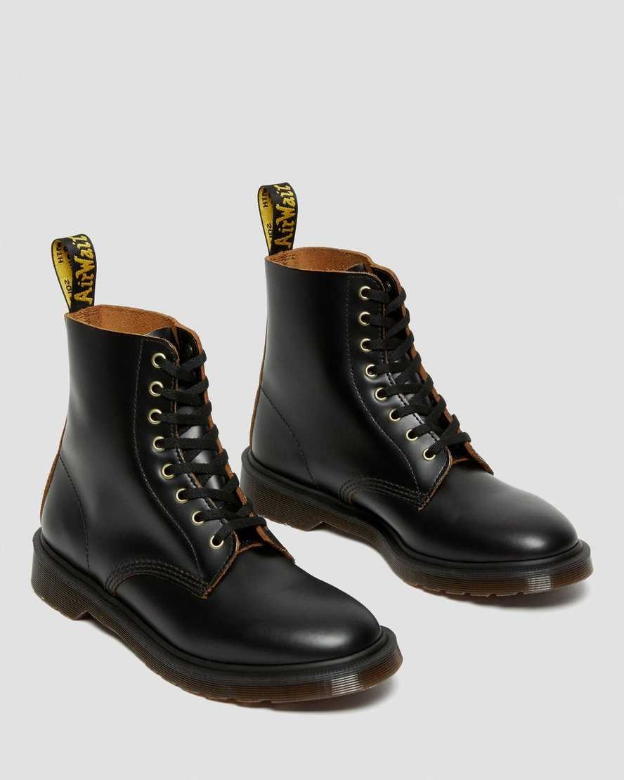 Dr Martens 1460 Vintage Smooth Leder Schnürstiefel Damen Schwarz | MLJ-324601