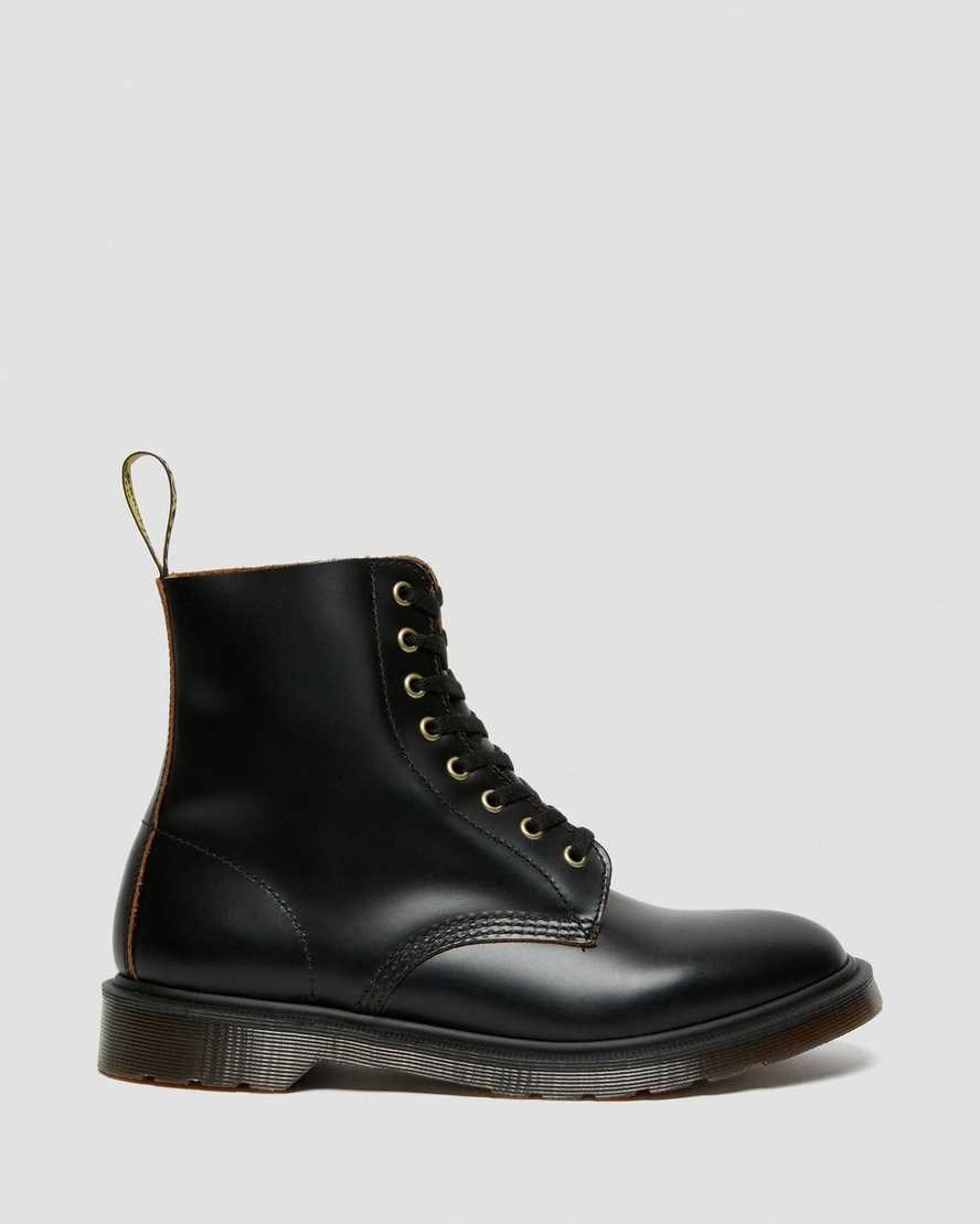 Dr Martens 1460 Vintage Smooth Leder Schnürstiefel Damen Schwarz | MLJ-324601