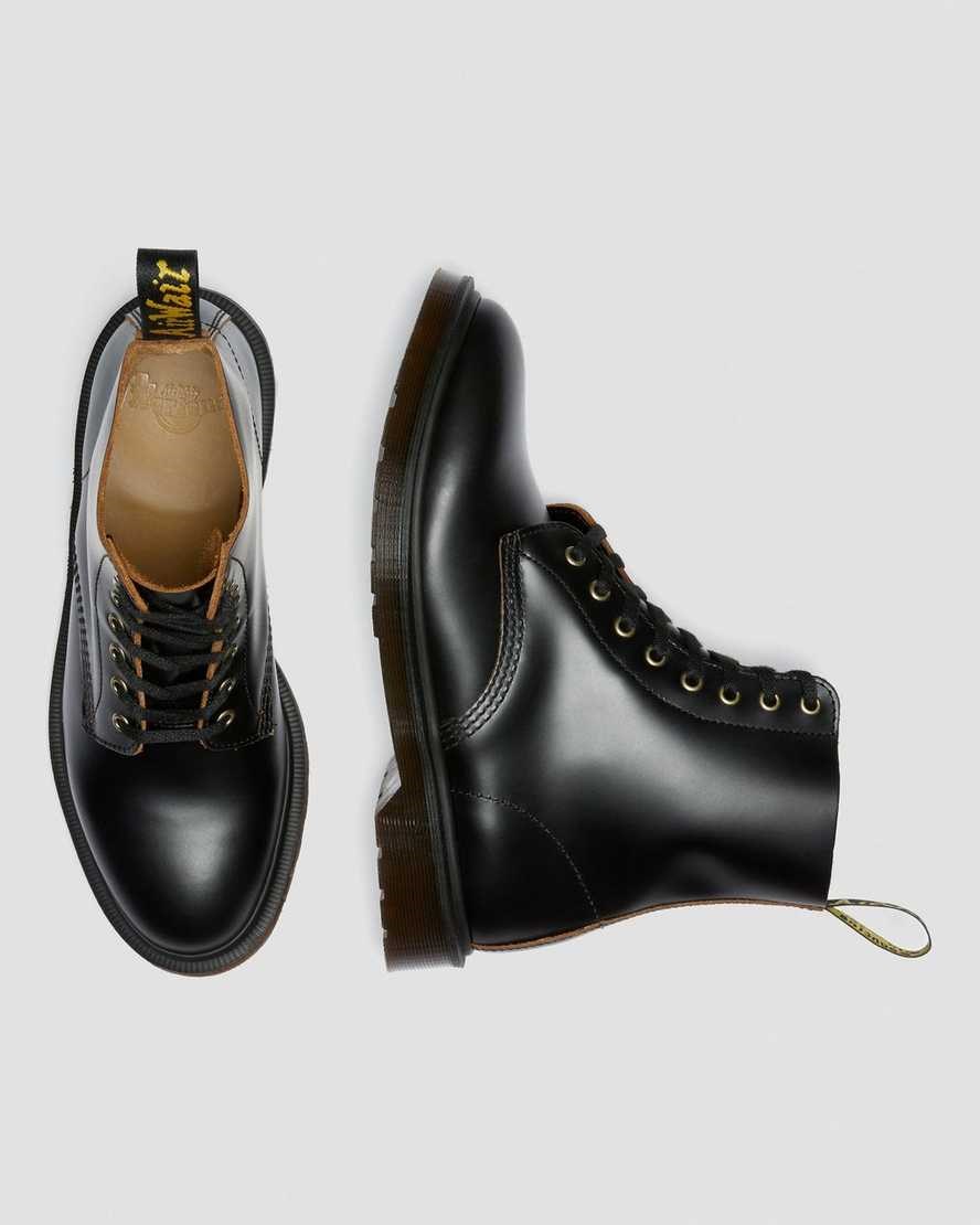 Dr Martens 1460 Vintage Smooth Leder Schnürstiefel Damen Schwarz | MLJ-324601