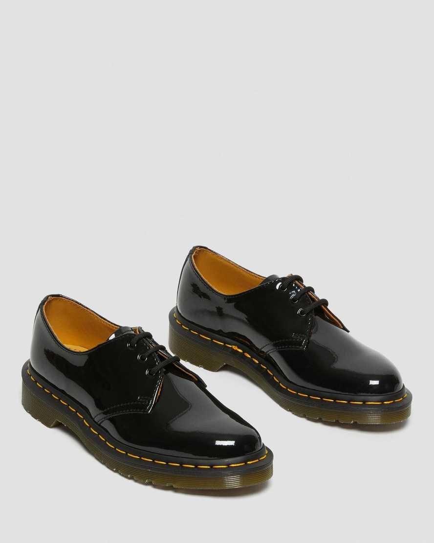 Dr Martens 1461 Lack Leder Oxfords Schuhe Damen Schwarz | KTD-362018