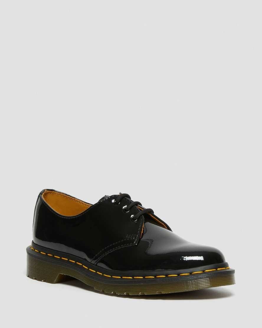 Dr Martens 1461 Lack Leder Oxfords Schuhe Damen Schwarz | KTD-362018