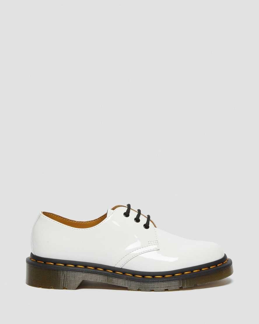 Dr Martens 1461 Lack Leder Oxfords Schuhe Damen Weiß | LPD-703419