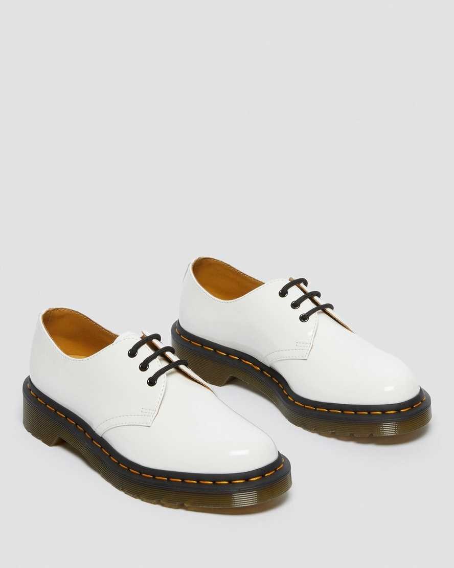 Dr Martens 1461 Lack Leder Oxfords Schuhe Damen Weiß | LPD-703419