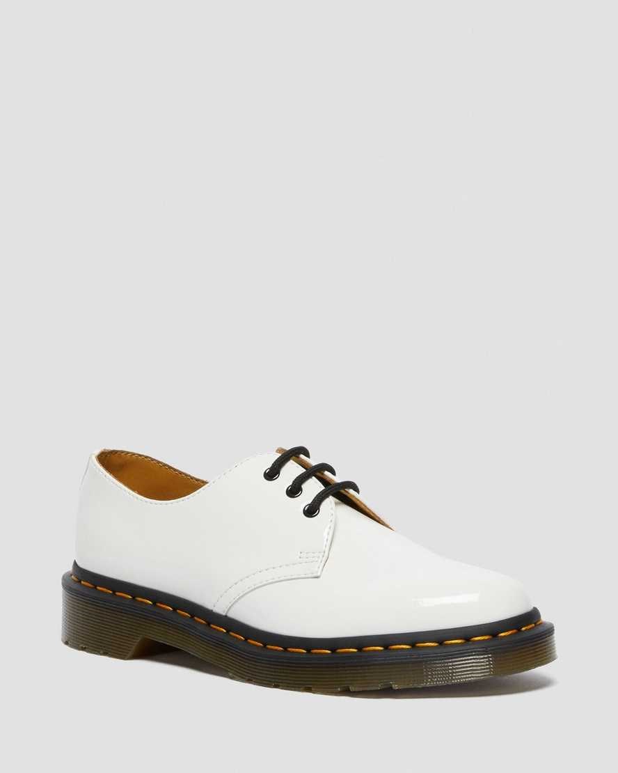 Dr Martens 1461 Lack Leder Oxfords Schuhe Damen Weiß | LPD-703419