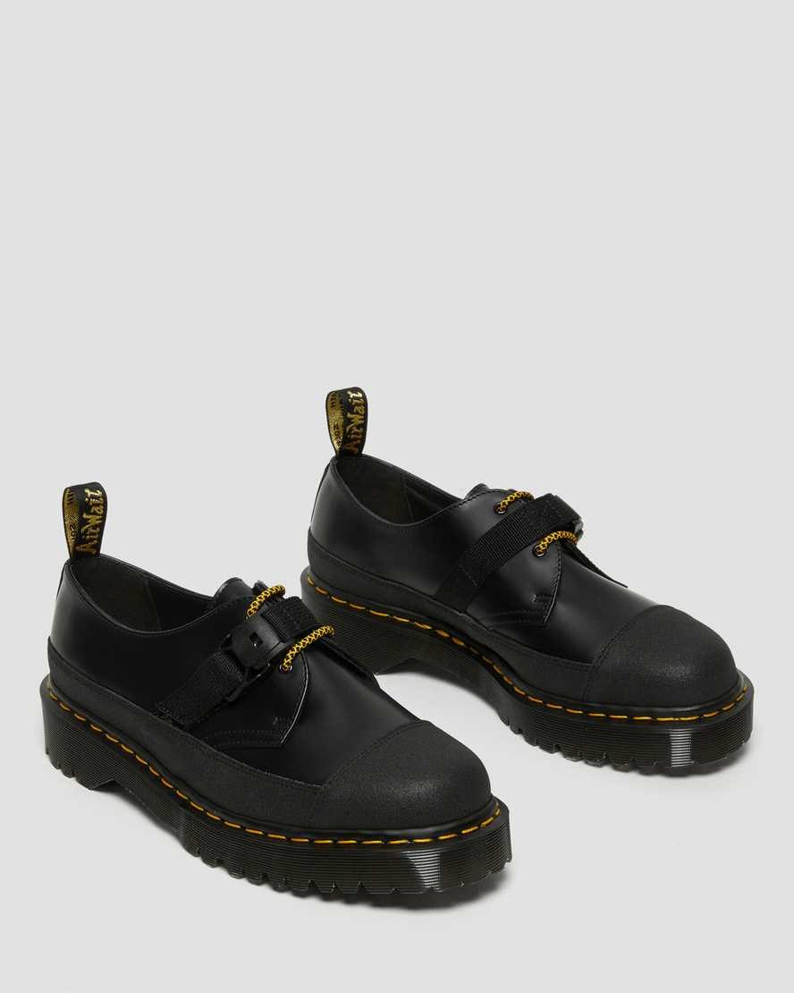 Dr Martens 1461 Made In England Bex Tech Smooth Leder Oxfords Schuhe Herren Schwarz | DJC-762093