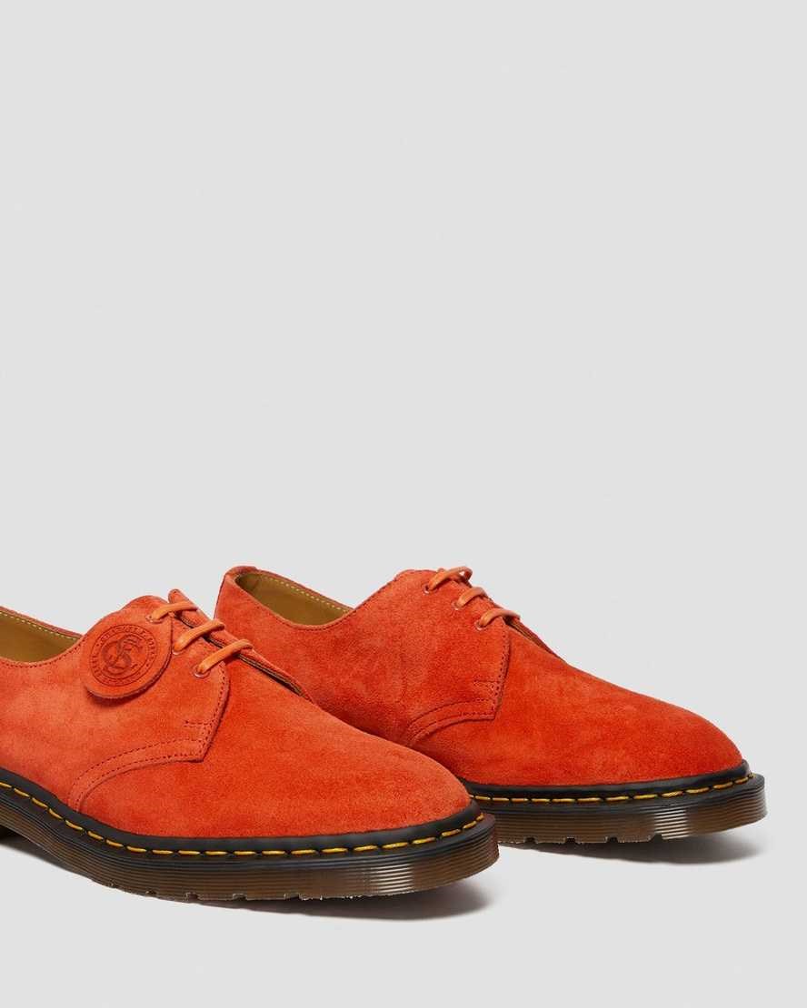 Dr Martens 1461 Made In England Wildleder Oxfords Schuhe Herren Rot | KBV-016279